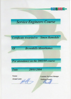 Swift motorhomes certificate